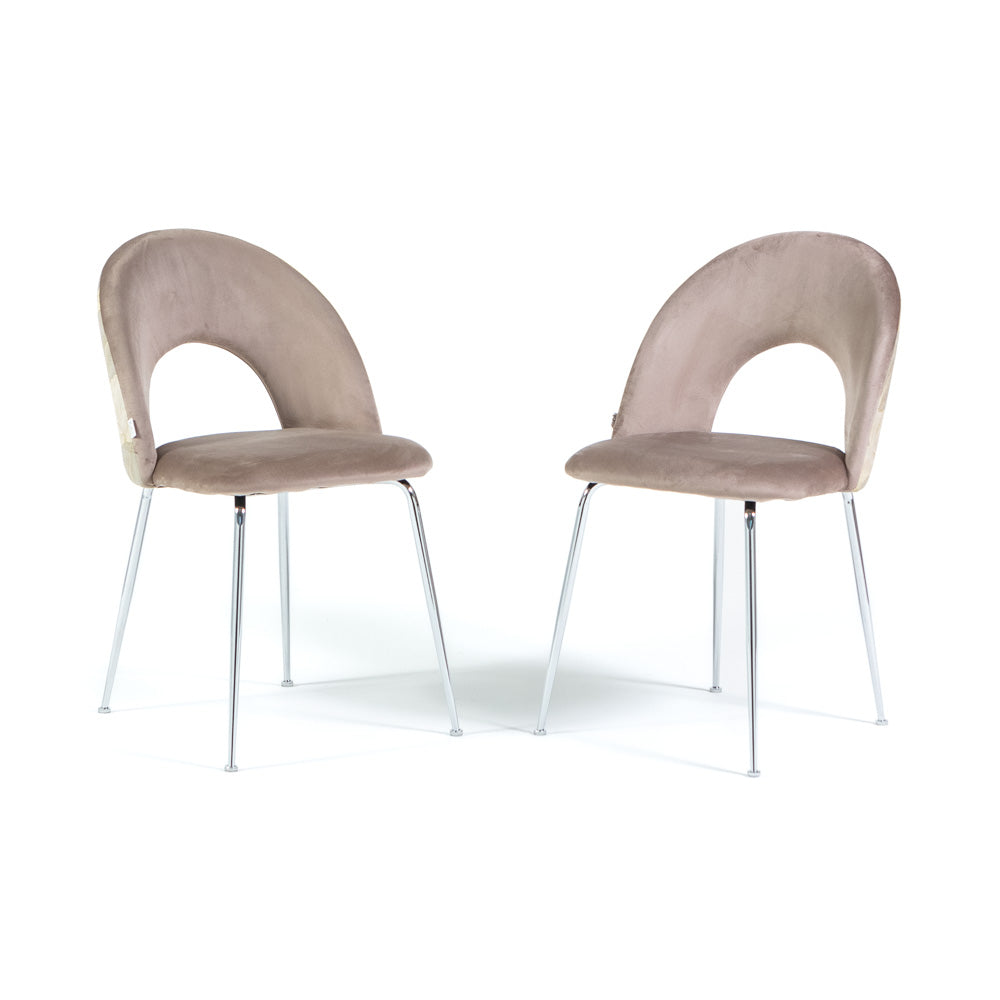 Margot – sedia in velluto con schienale decorato