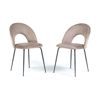 Margot – sedia in velluto con schienale decorato