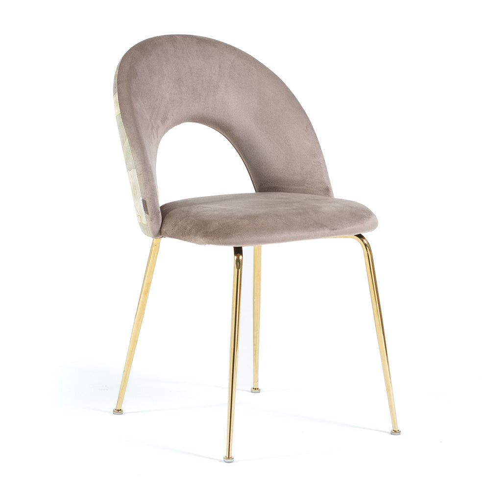 Margot – sedia in velluto con schienale decorato