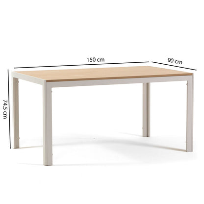 Noah – tavolo in MDF effetto legno e struttura alluminio
