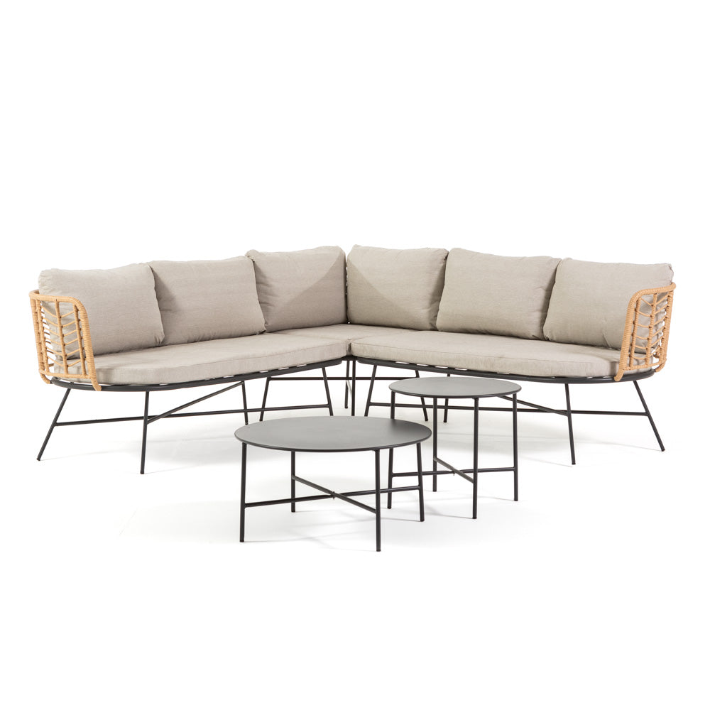 Tivoli Corner – salotto da giardino boho chic per 5 persone