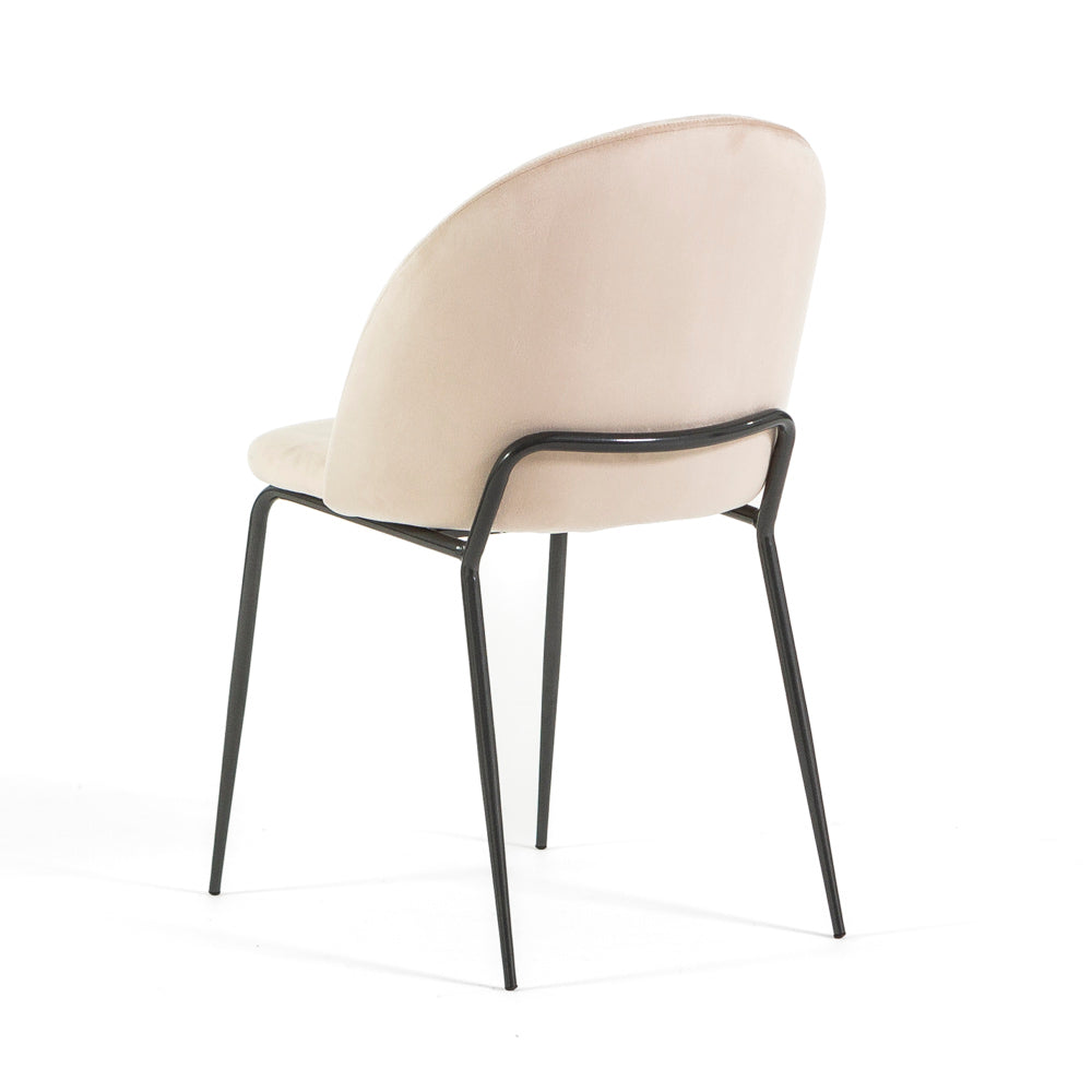 Sonia – sedia in velluto con schienale interno trapuntato
