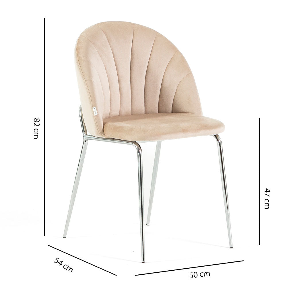 Sonia – sedia in velluto con schienale interno trapuntato