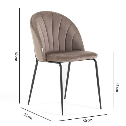 Sonia – sedia in velluto con schienale interno trapuntato