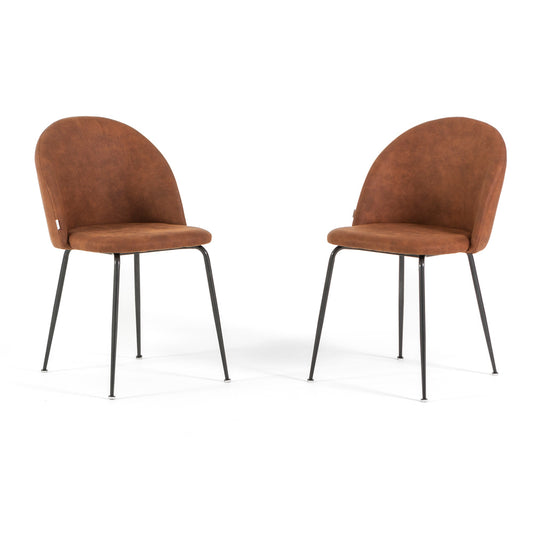 Sara – sedia in ecopelle con gambe in metallo