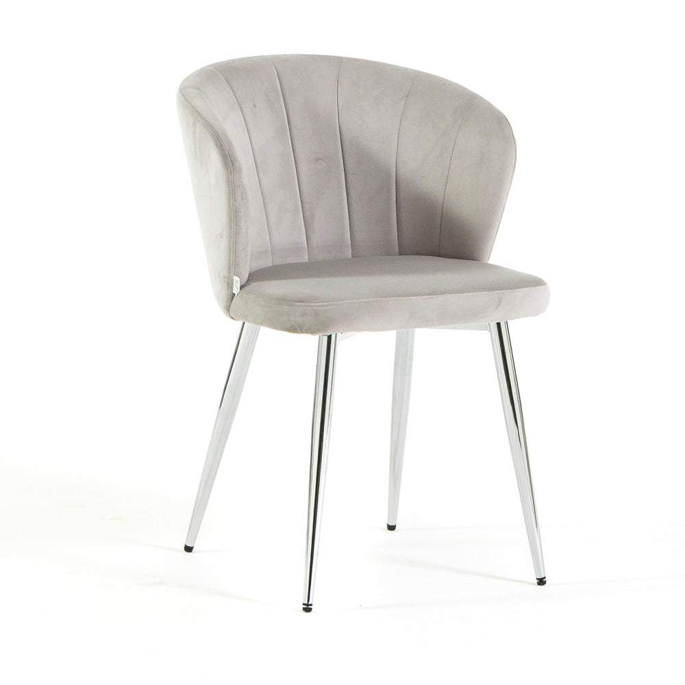 Clarissa – sedia ergonomica in velluto con gambe in metallo