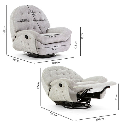 Pina – poltrona relax reclinabile girevole e a Dondolo
