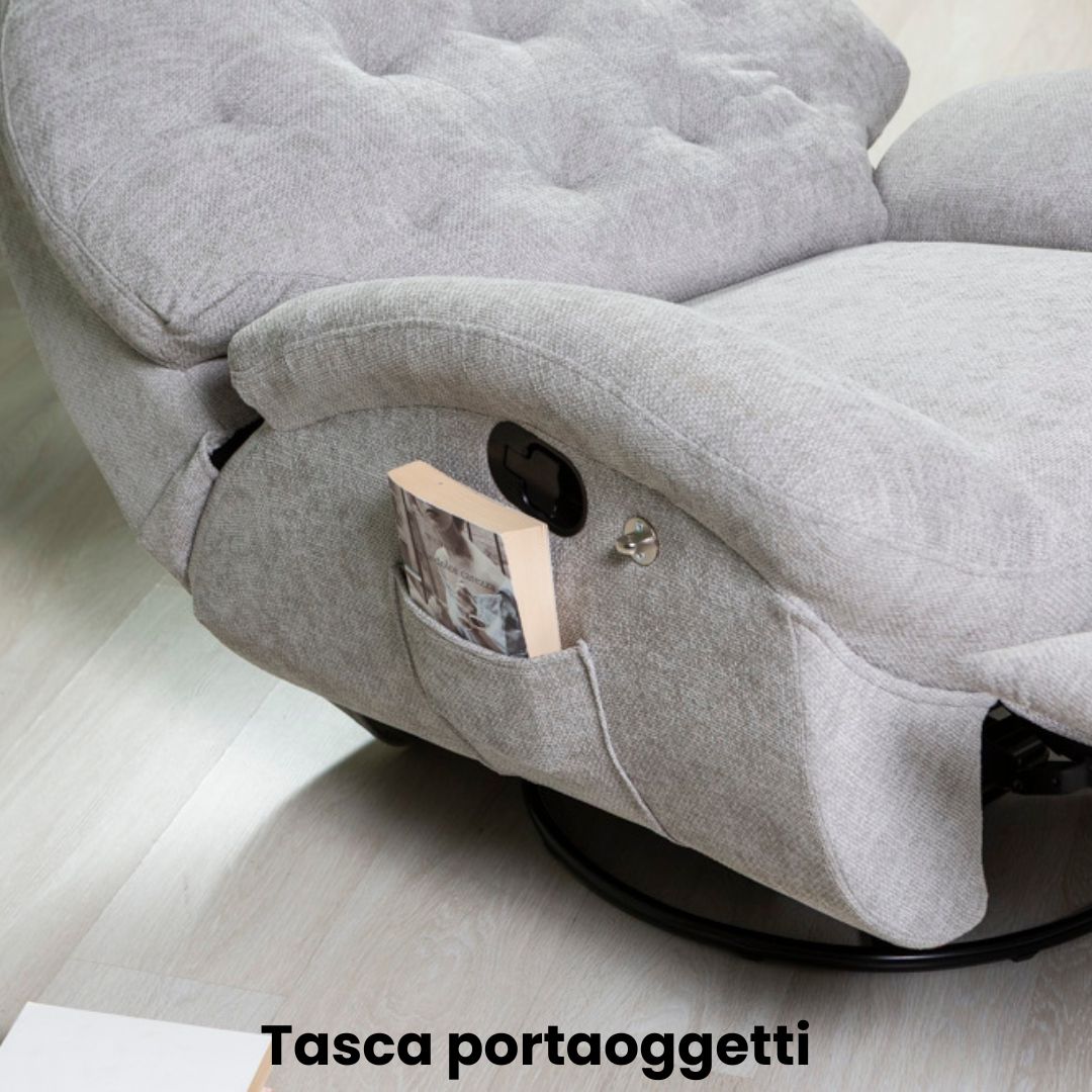 Pina – poltrona relax reclinabile girevole e a Dondolo