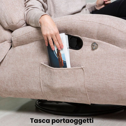 Pina – poltrona relax reclinabile girevole e a Dondolo