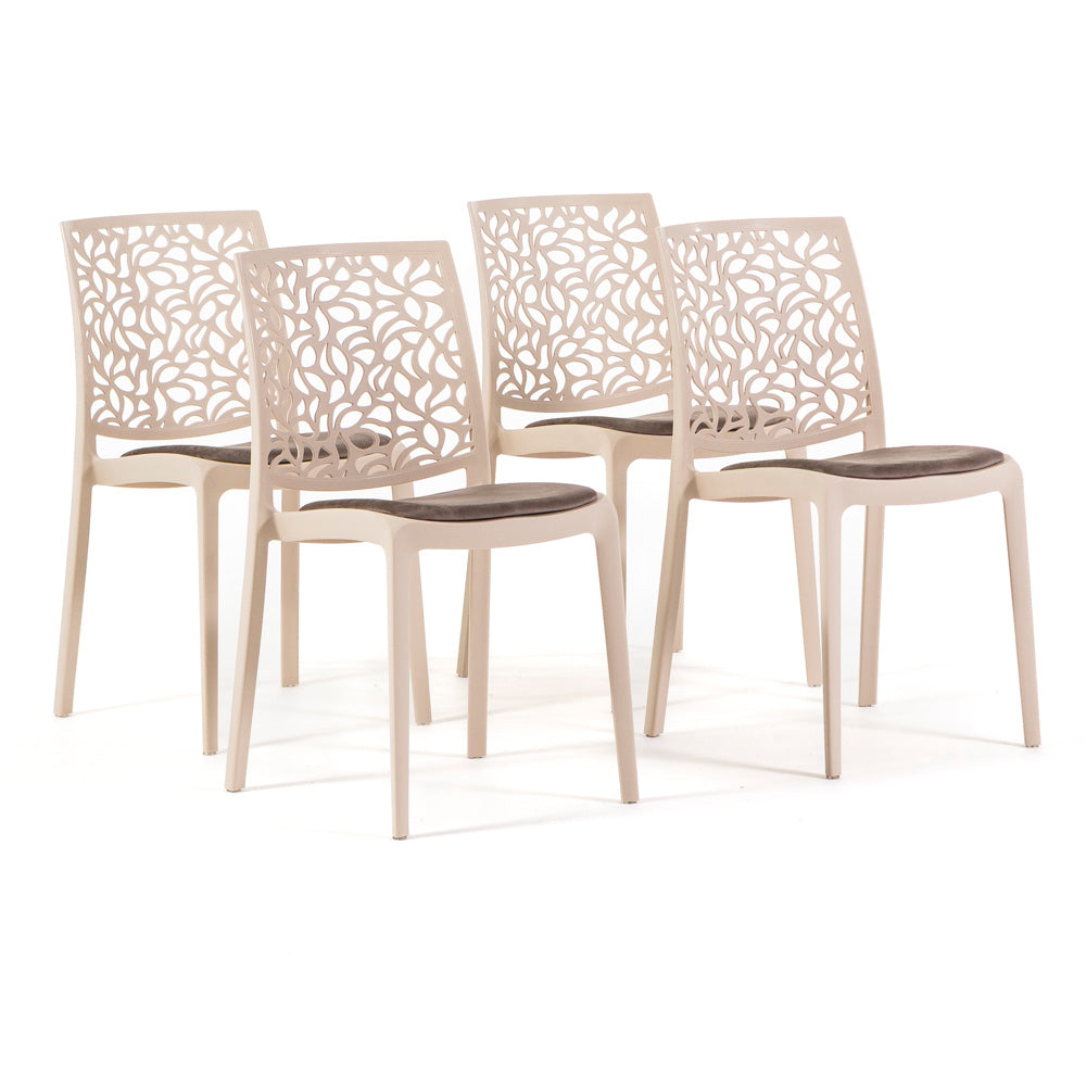 Sedia Anna soft, colore crema, colore tortora