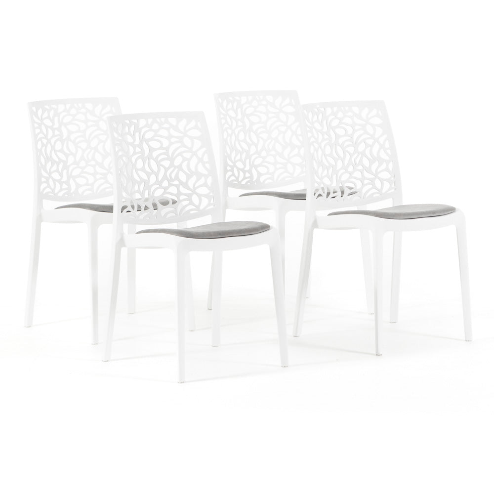 Sedia Anna soft, colore bianco, colore grigio chiaro