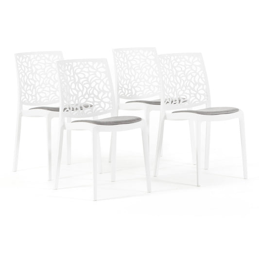 Sedia Anna soft, colore bianco, colore grigio chiaro