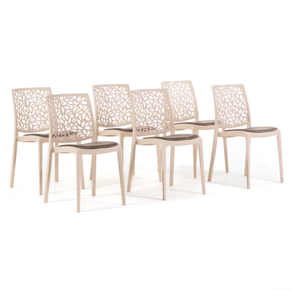 Sedia Anna soft, colore crema, colore tortora