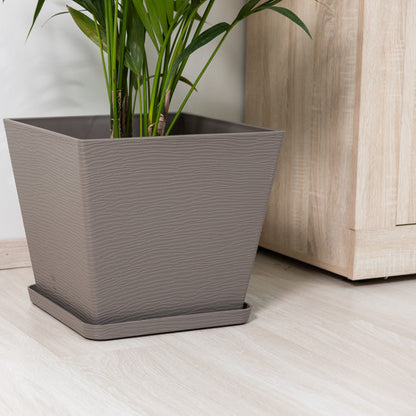 Lilium – vaso quadrato con sottovaso in polipropilene