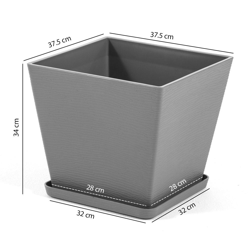 Lilium – vaso quadrato con sottovaso in polipropilene