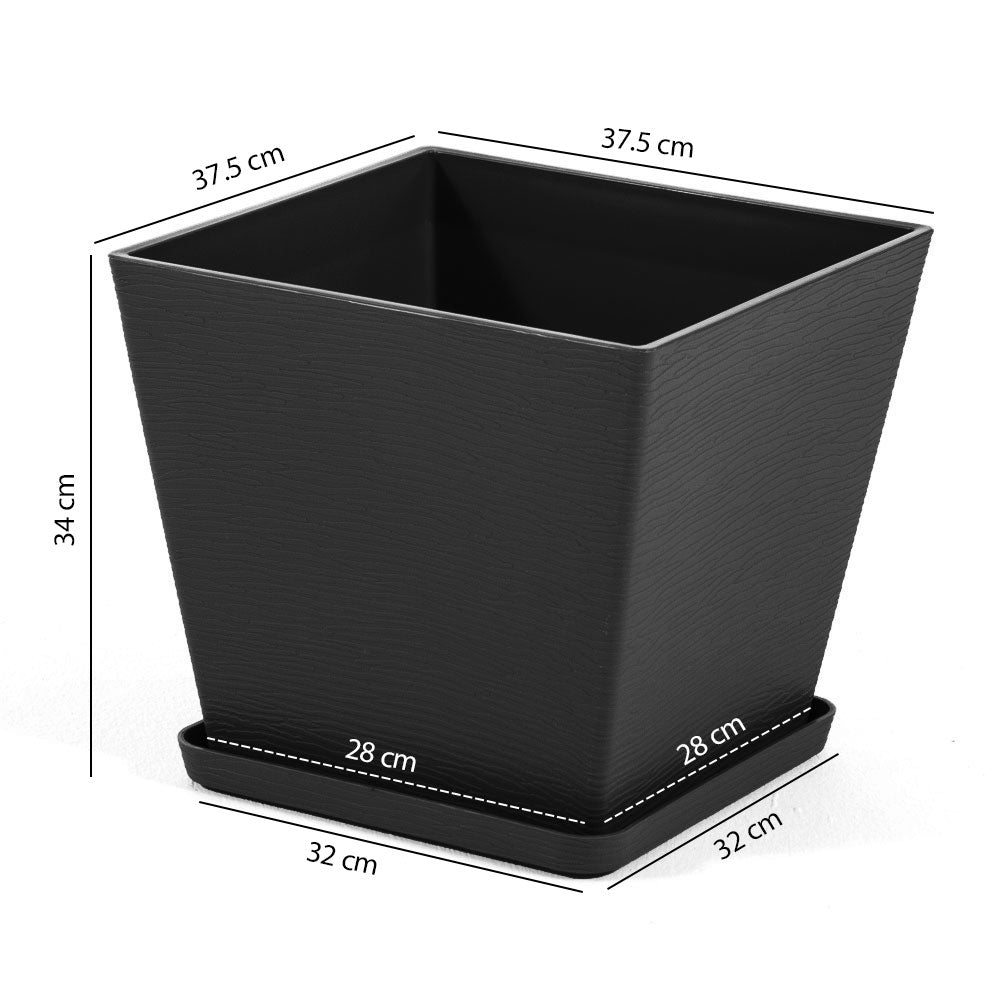 Lilium – vaso quadrato con sottovaso in polipropilene