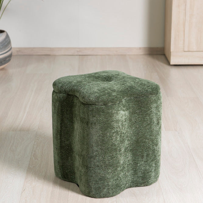 Lucky – pouf in velluto con micro glitter e maniglia laterale