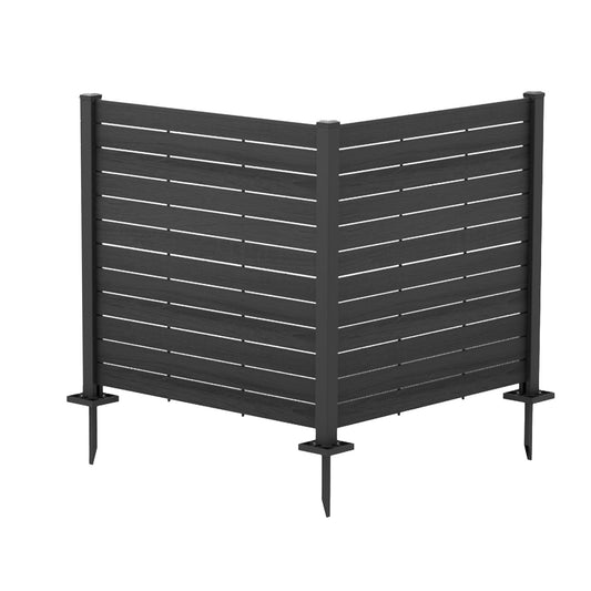 Frangivista da esterno a doghe effetto legno 127x120 cm, colore nero