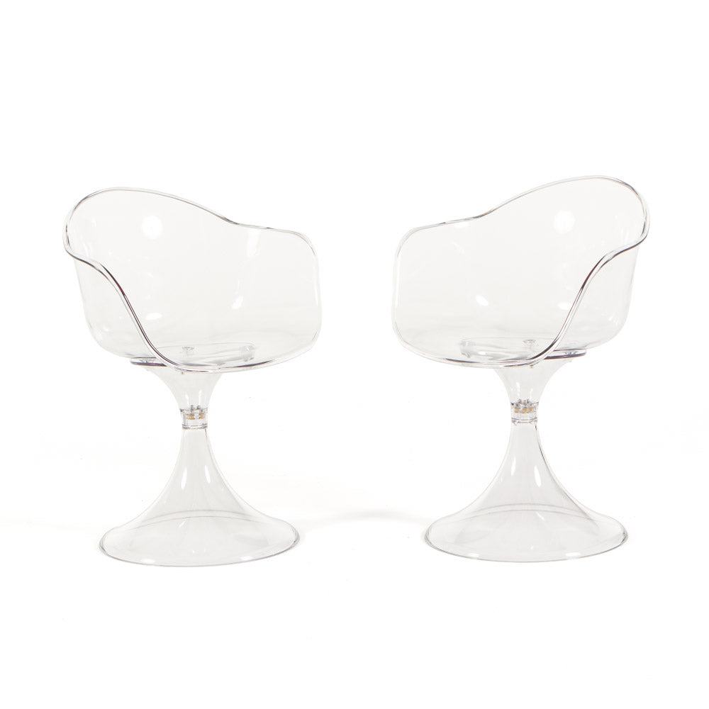 Kiara – sedia in policarbonato con gambe a tulip, colore trasparente