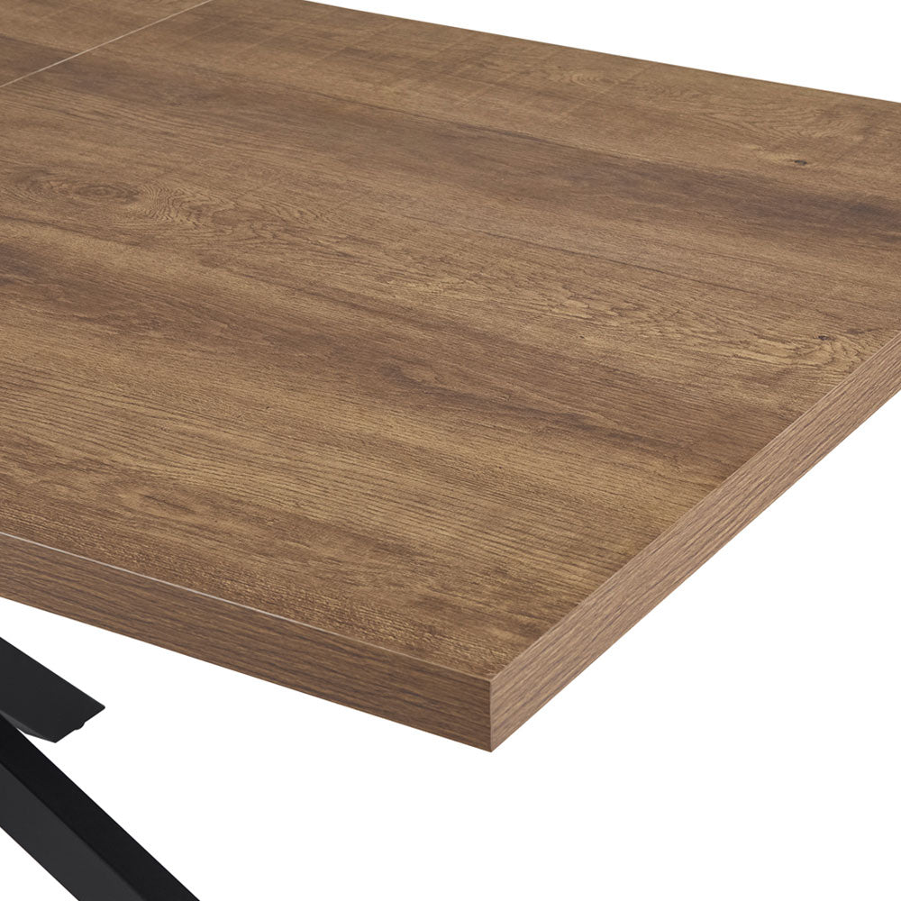Aldo – tavolo allungabile in MDF effetto legno e gambe metallo