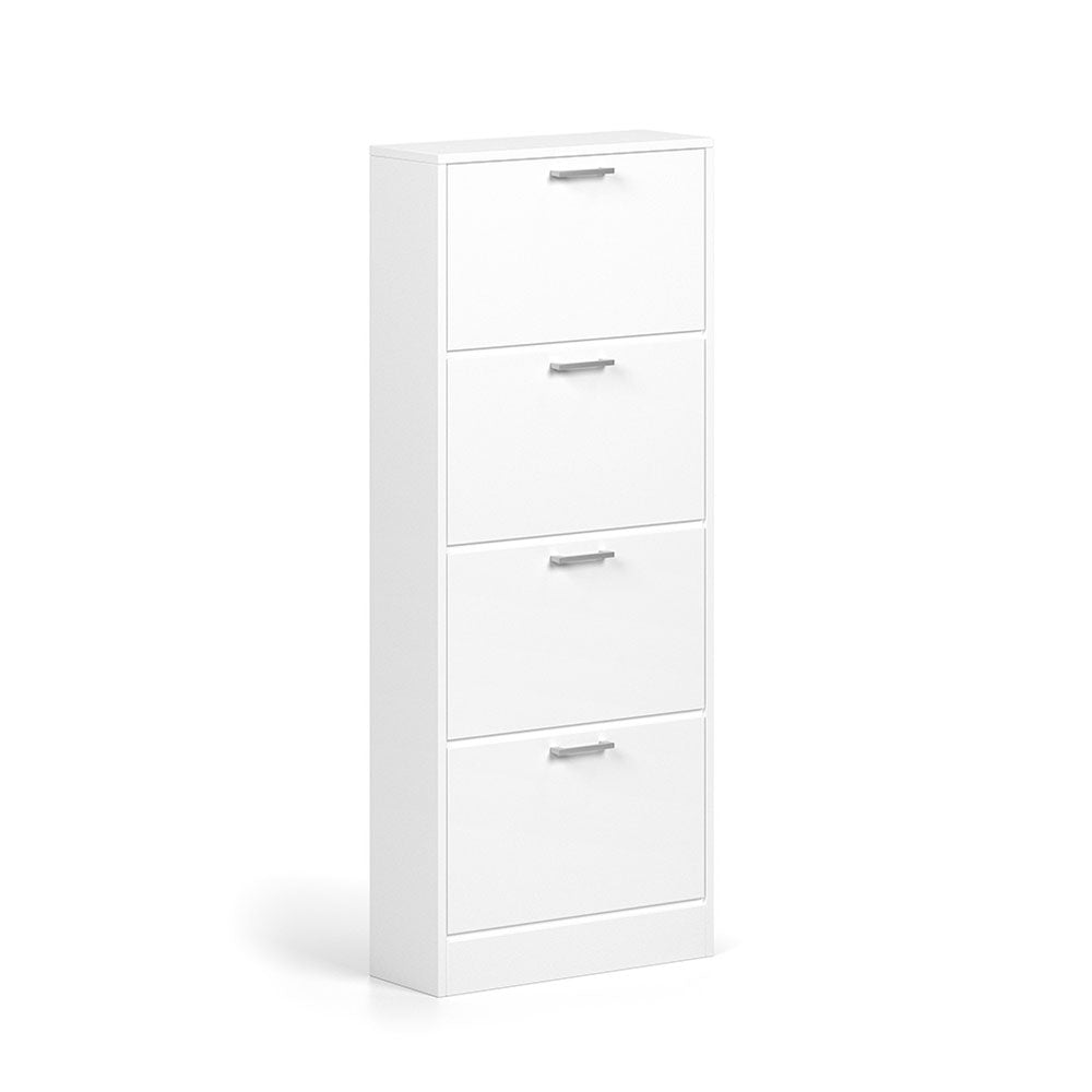 Scarpiera 4 scomparti salvaspazio con struttura verticale, colore bianco, nr. di scomparti 4 scomparti