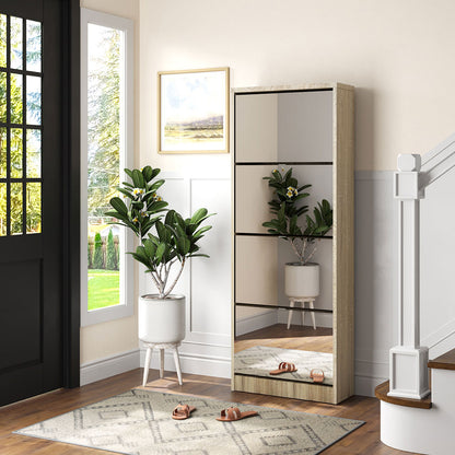 Scarpiera a specchio 4 scomparti salvaspazio dal design moderno
