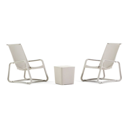 Lily – set da esterno con 2 poltrone e tavolino contenitore, colore greige