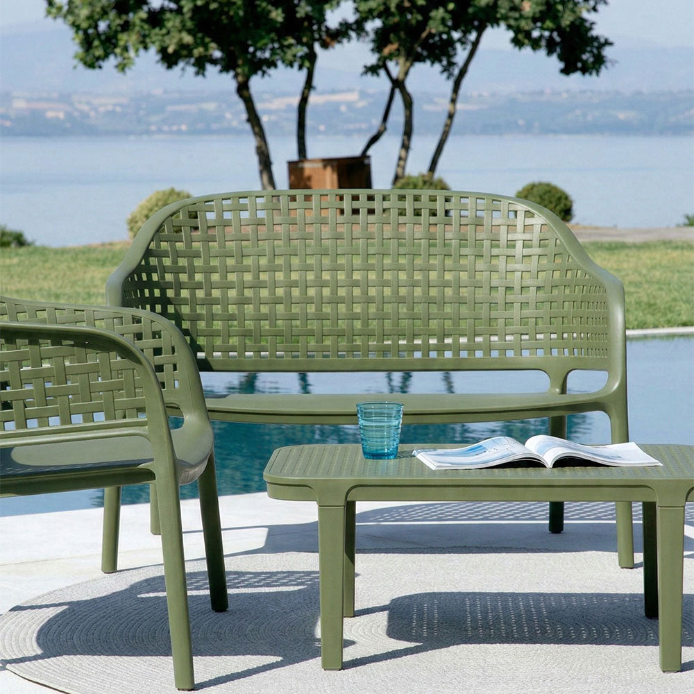 Sirmione – set da giardino in polipropilene effetto intreccio