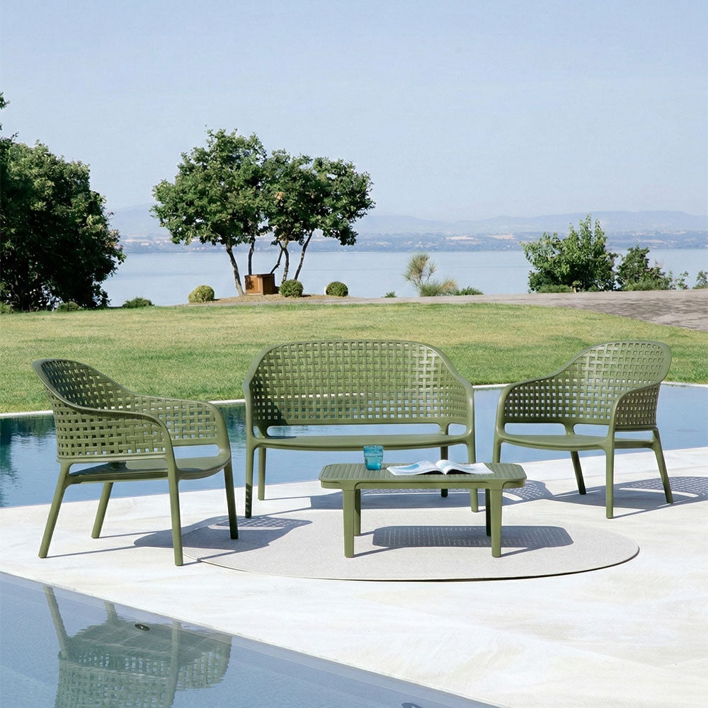 Sirmione – set da giardino in polipropilene effetto intreccio
