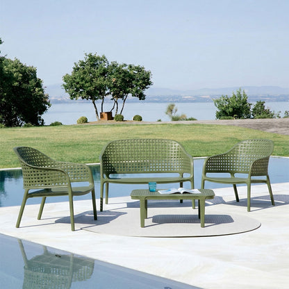 Sirmione – set da giardino in polipropilene effetto intreccio