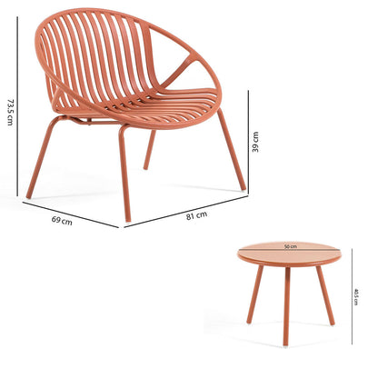 Tilde – set da giardino con 2 poltrone e tavolino Ø50 cm