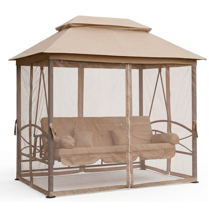 Cleopatra – Dondolo con gazebo trasformabile in letto per 3 persone