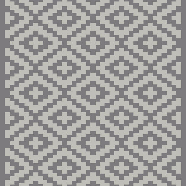 Tappeto da esterno in polipropilene intrecciato lavabile, colore rombi grigio, dimensione 210x150 cm