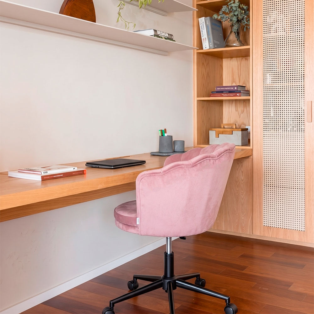 Polly – Poltroncina ufficio girevole in velluto con ruote