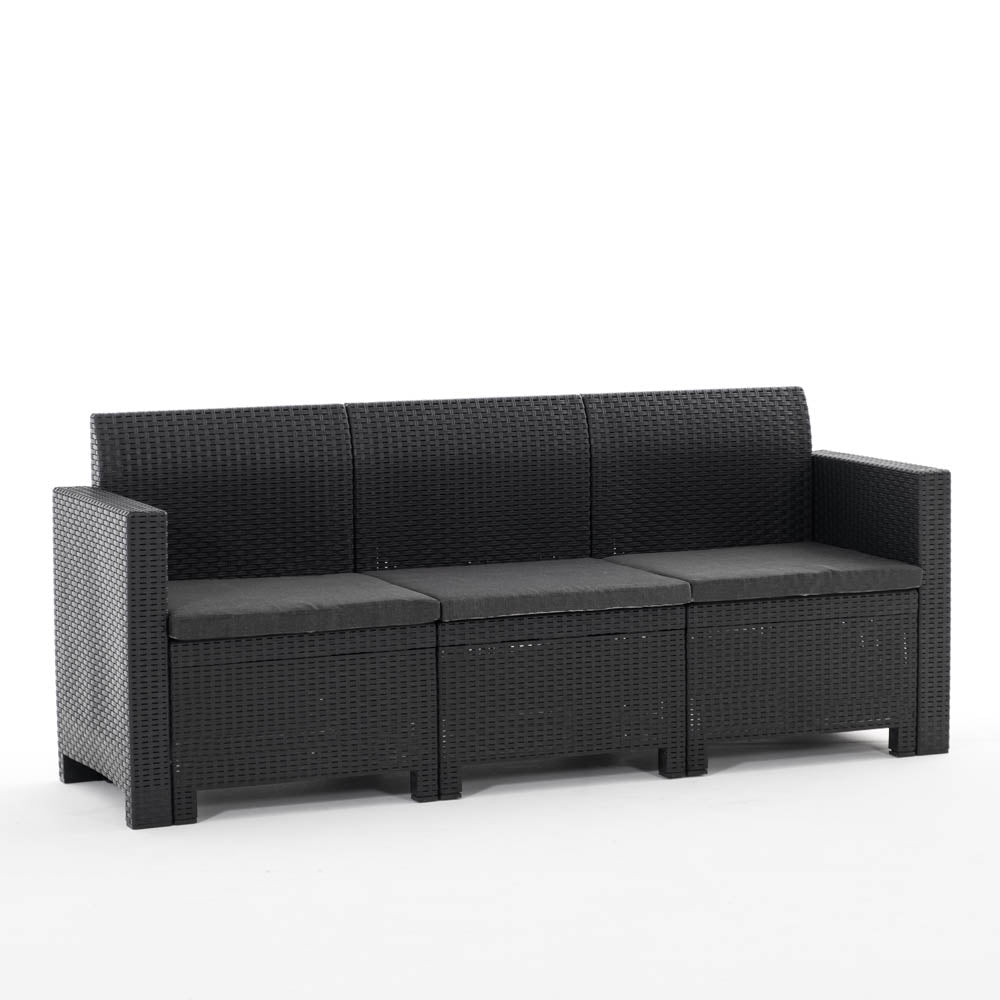 Salina – set relax da giardino in polipropilene effetto rattan