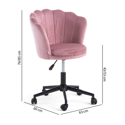 Polly – Poltroncina ufficio girevole in velluto con ruote