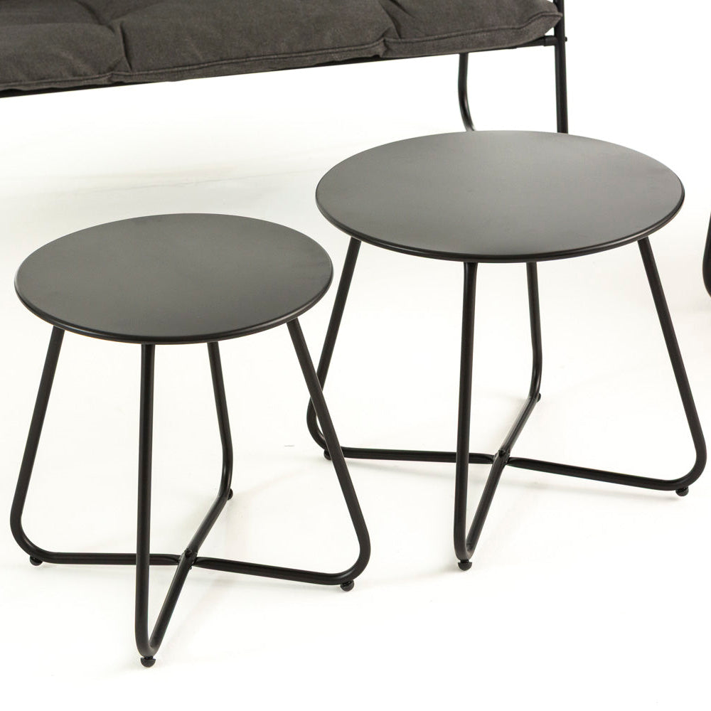 Linosa – set lounge da giardino in acciaio e tessuto