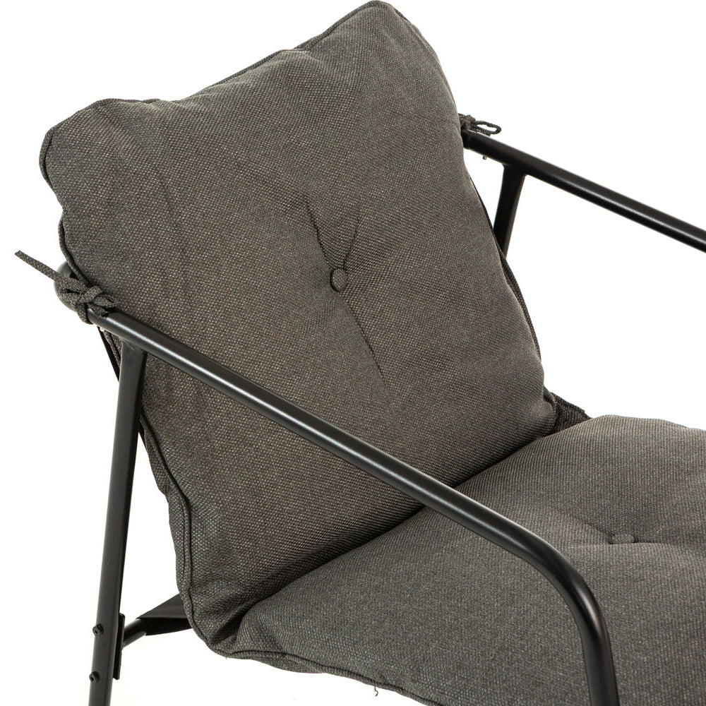 Linosa – set lounge da giardino in acciaio e tessuto