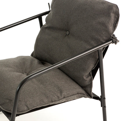 Linosa – set lounge da giardino in acciaio e tessuto
