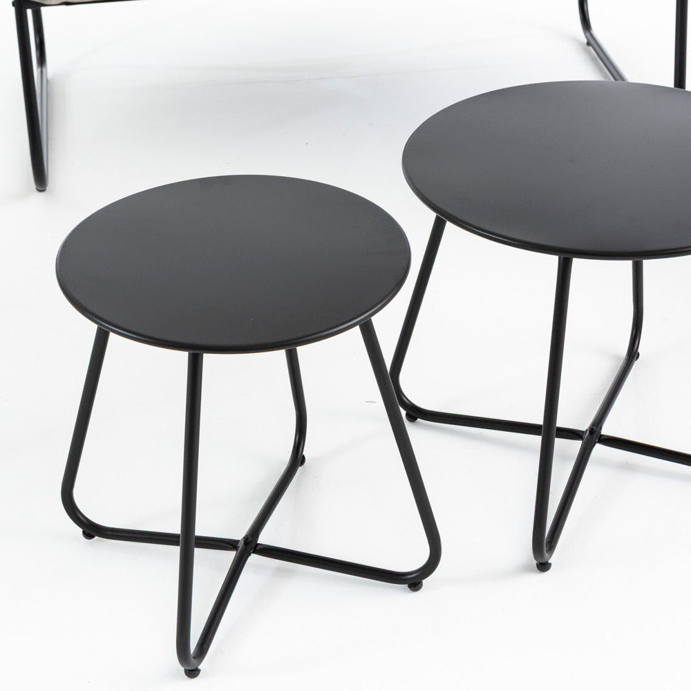 Linosa – set lounge da giardino in acciaio e tessuto