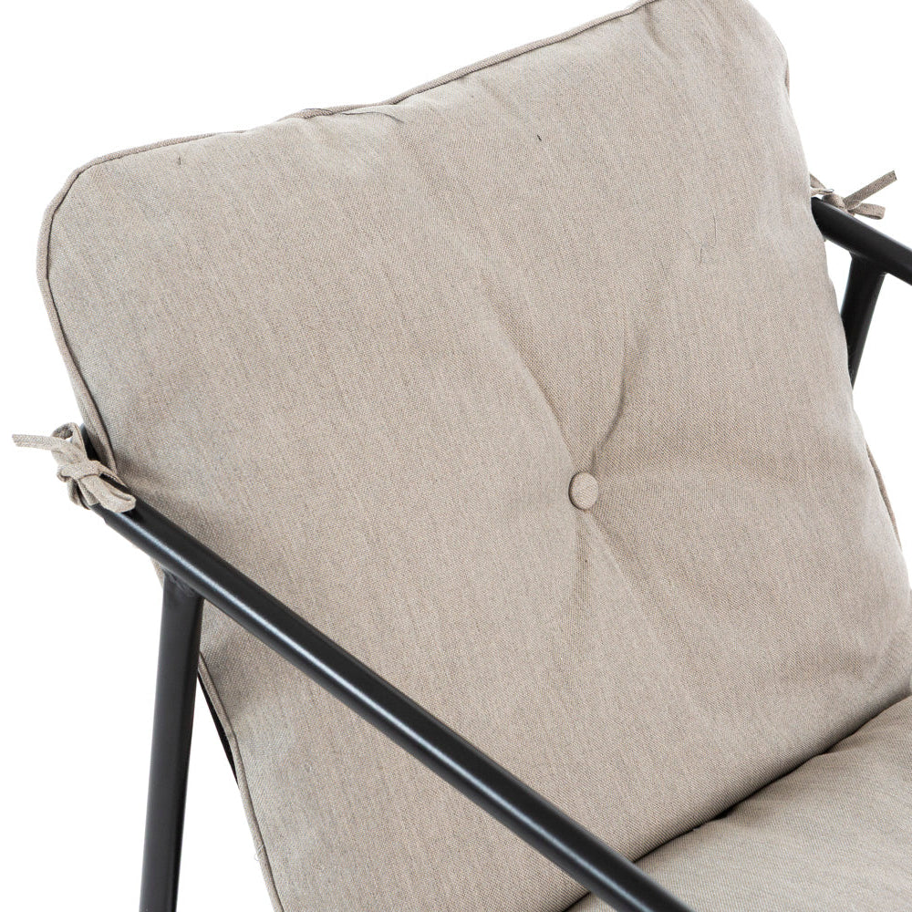 Linosa – set lounge da giardino in acciaio e tessuto