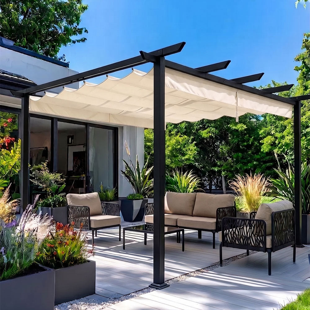 Eolo – pergola da giardino 3x4 m con copertura scorrevole