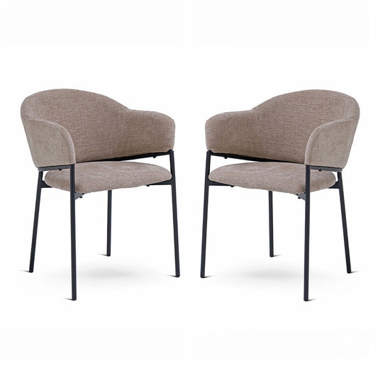 Grace – Poltroncina in tessuto ciniglia con gambe in acciaio, colore tortora