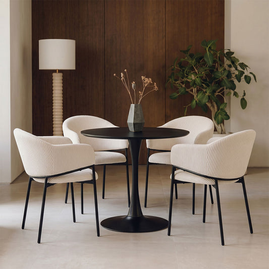 Grace – Poltroncina in velluto a coste con gambe in acciaio