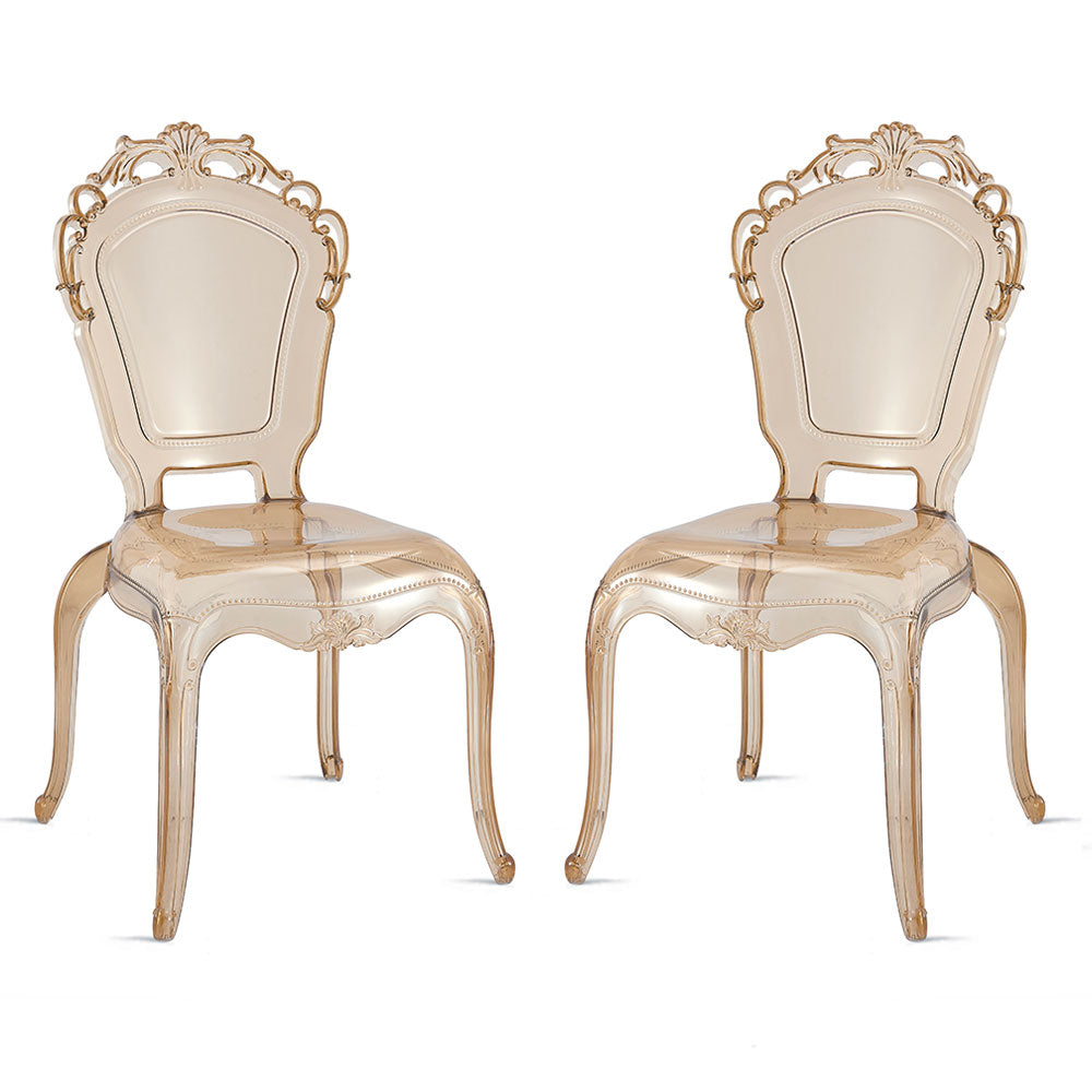 Sedie policarbonato maya, colore champagne