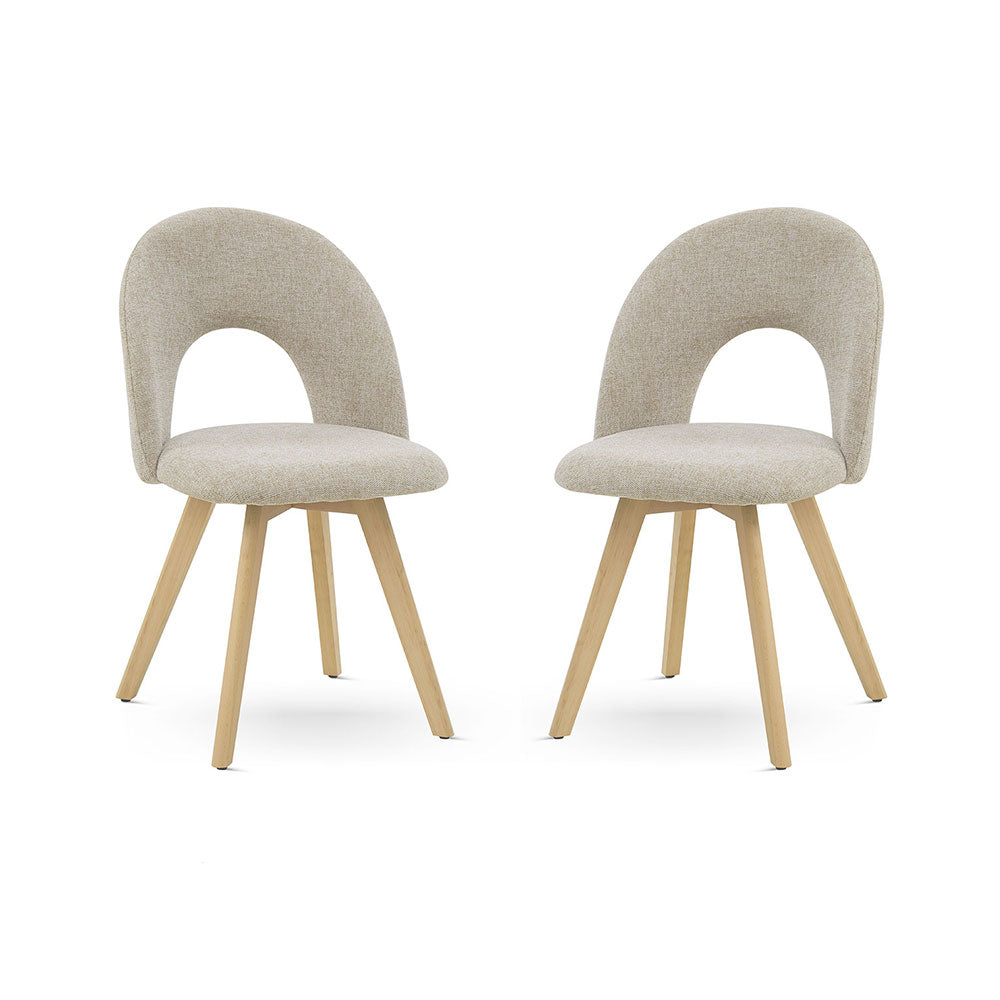 Margot – sedia imbottita in tessuto con gambe in legno