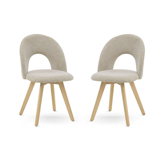 Margot – sedia imbottita in tessuto con gambe in legno