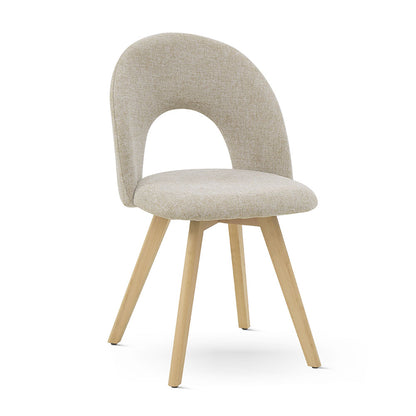 Margot – sedia imbottita in tessuto con gambe in legno