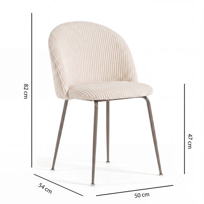 Sara – sedia in velluto a coste larghe con gambe in metallo