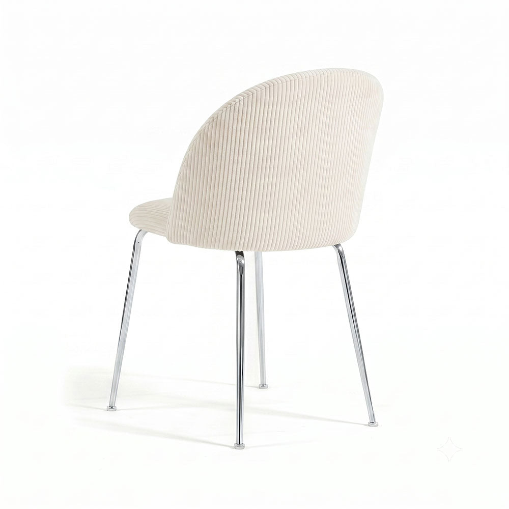 Sara – sedia in velluto a coste larghe con gambe in metallo